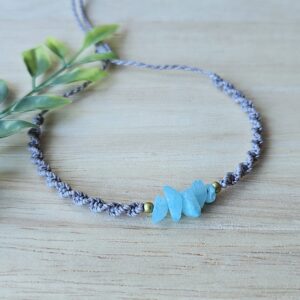 Makramee käepael akvamariin “Mileena”