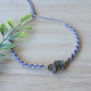 Makramee käepael labradoriidiga “Mileena”