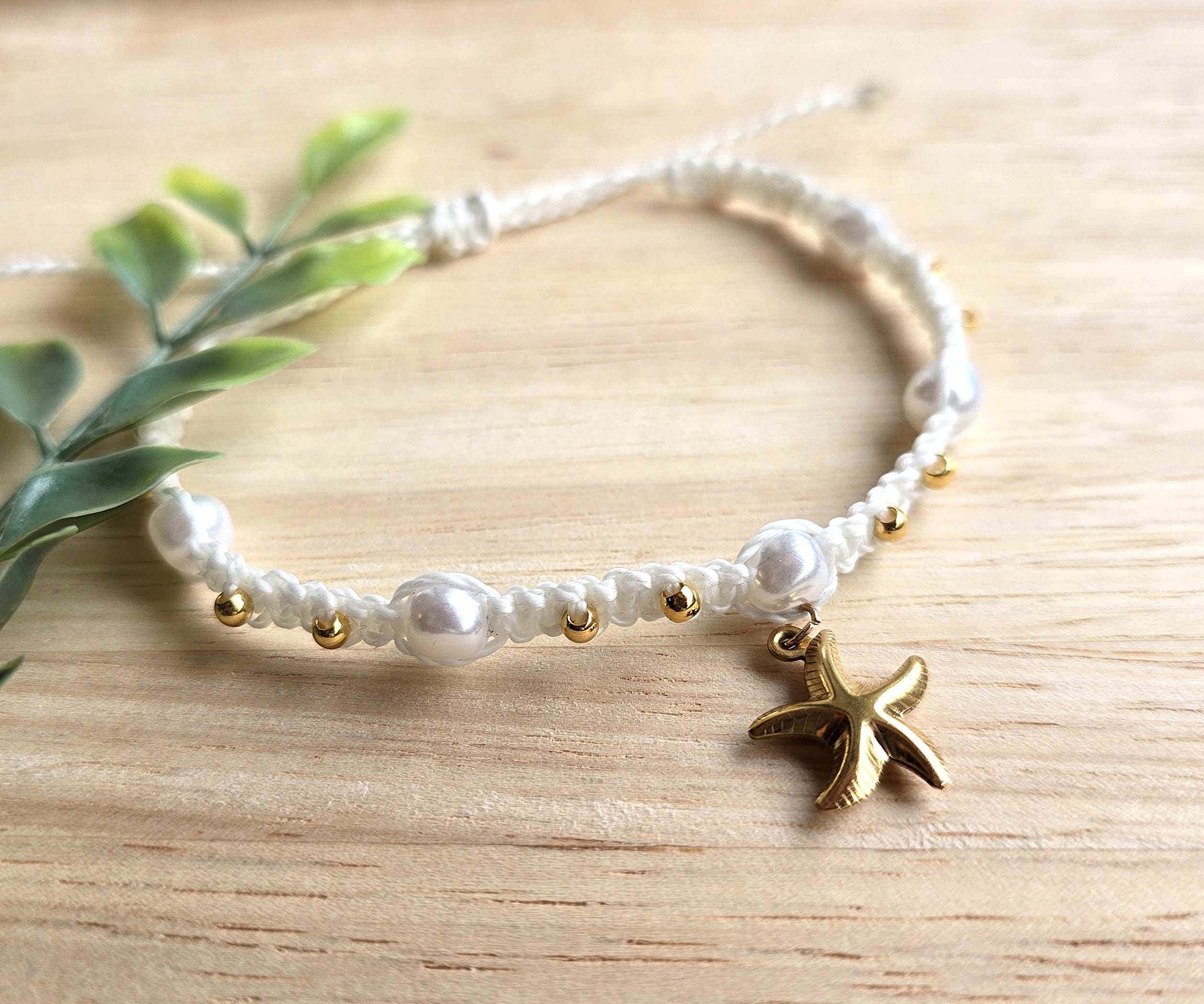 Pärlitega käevõru "Kuldne Meretäht"